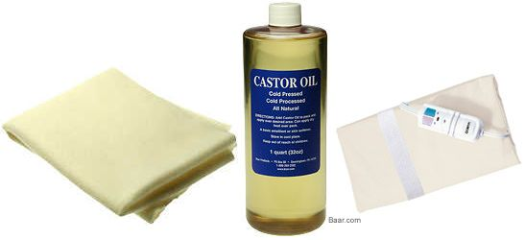 Shrink fibroids naturally, Castor oil, heating pad