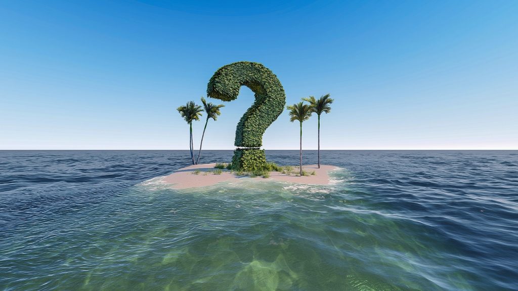 question mark, knowledge, question, island